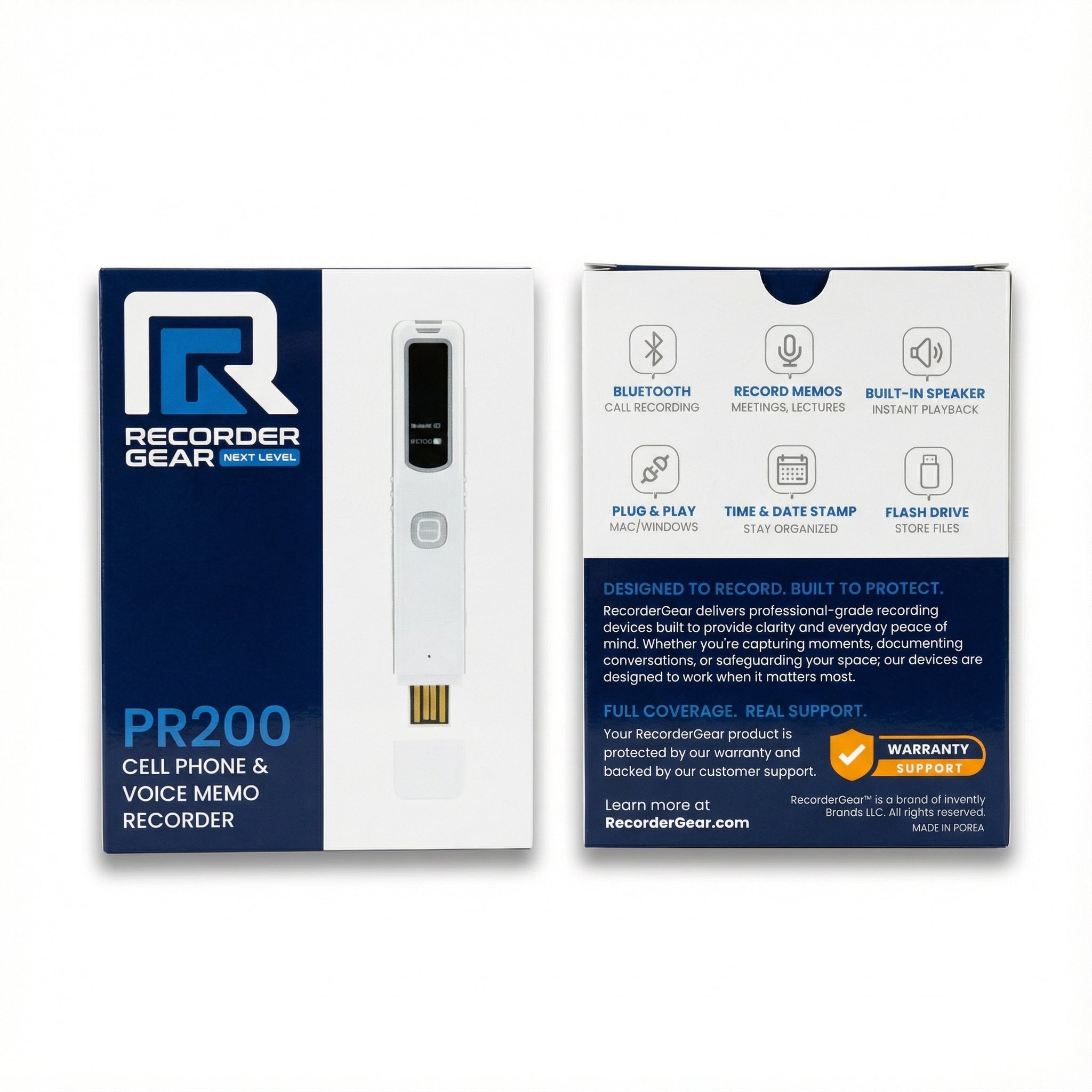 Bluetooth phone recorder dual recording mode wireless