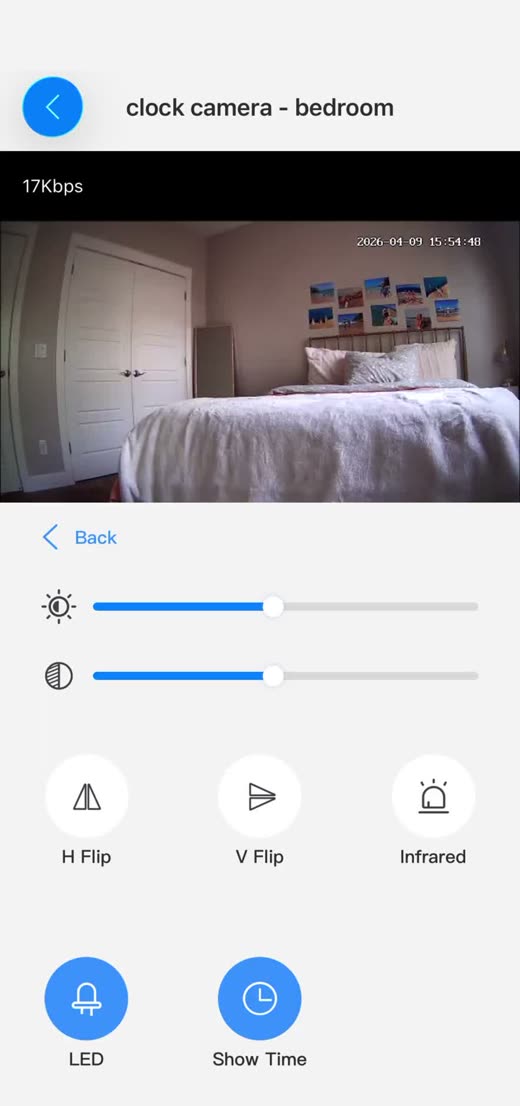 tCam More menu LED toggle