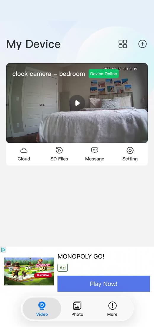 tCam dashboard quick actions