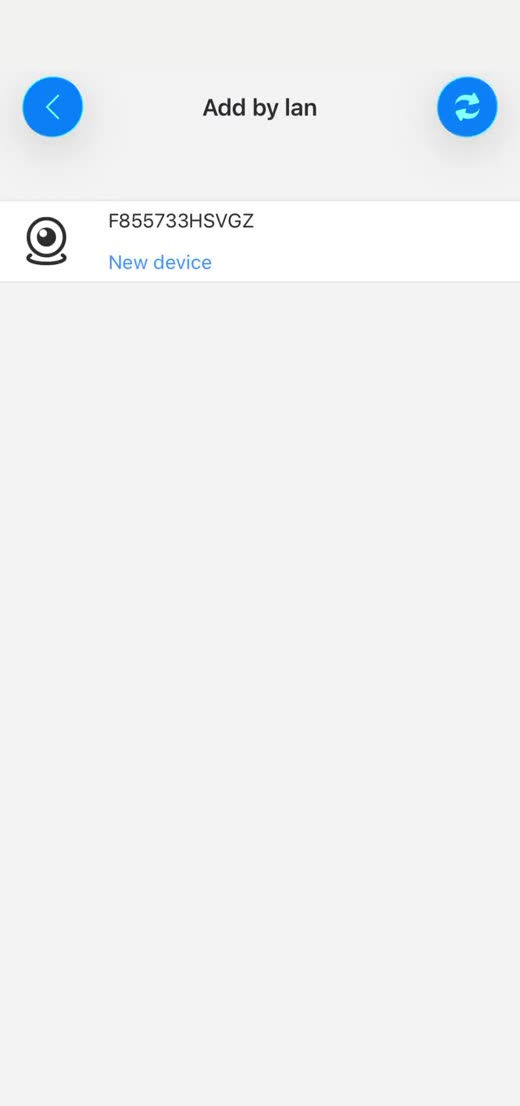 tCam Add by lan search result