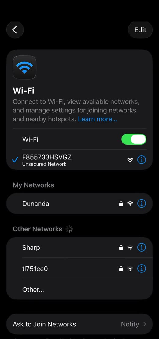 Phone connected to the camera network