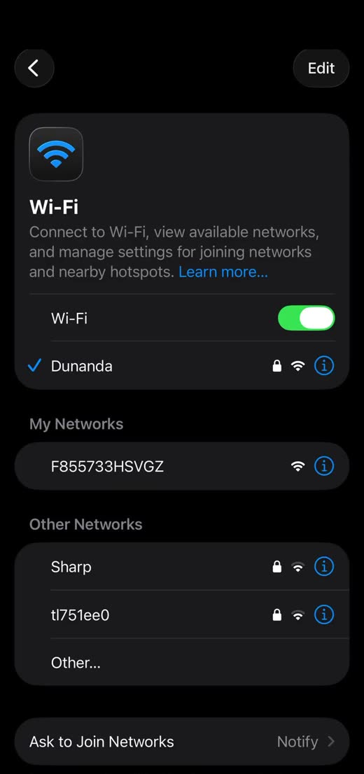 Phone WiFi list showing the camera network