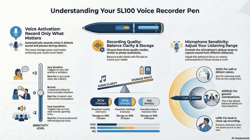 Understanding Your SL100 Voice Recorder Pen: A Beginner's Guide to Key Features