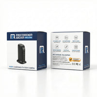 RecorderGear RG80 5-port charging station nanny camera packaging