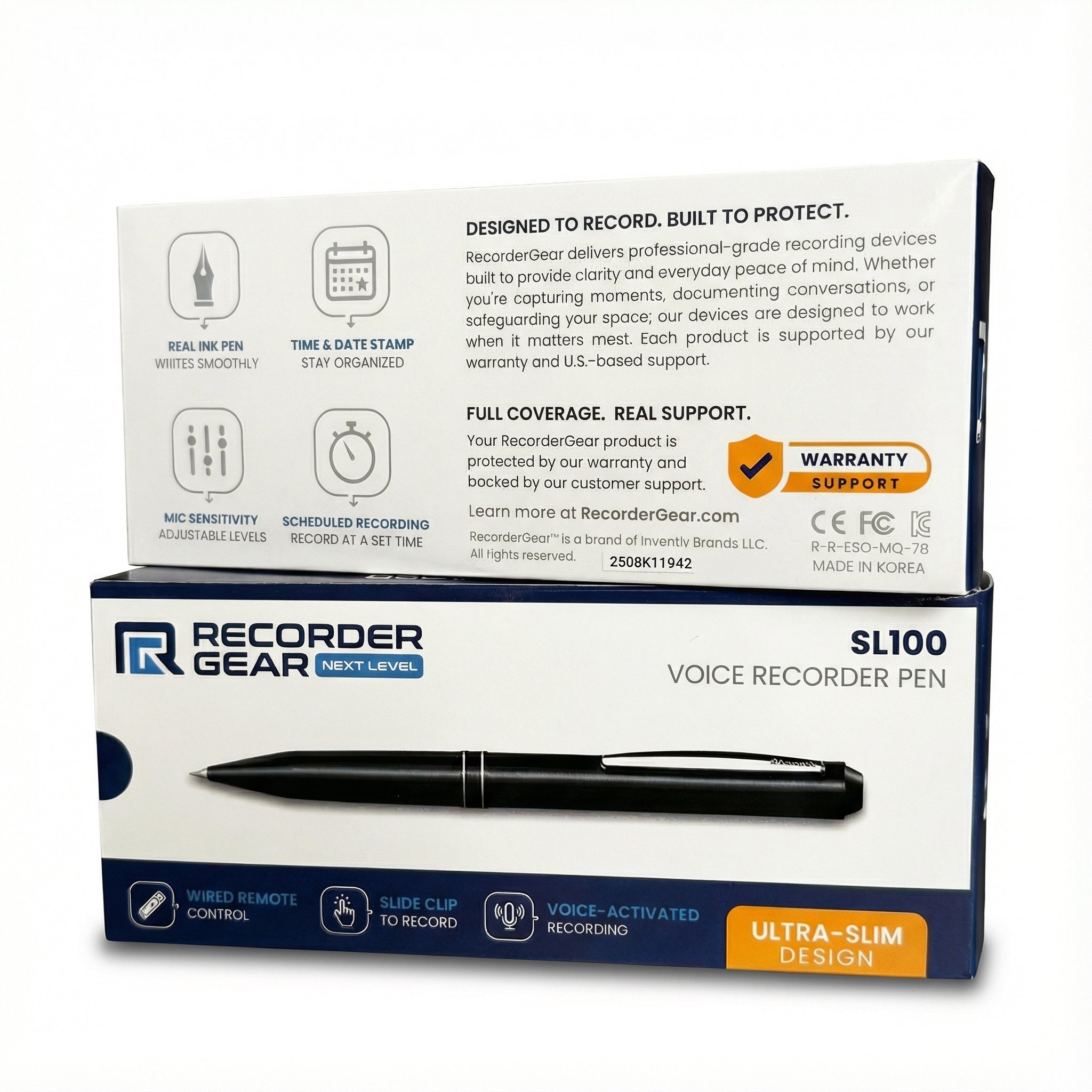 SL100 pen recorder clip mechanism 4GB storage