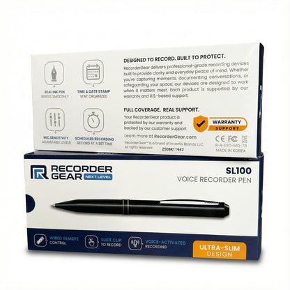 SL100 pen recorder clip mechanism 4GB storage