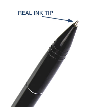 Pen recorder real ink cartridge writing capability