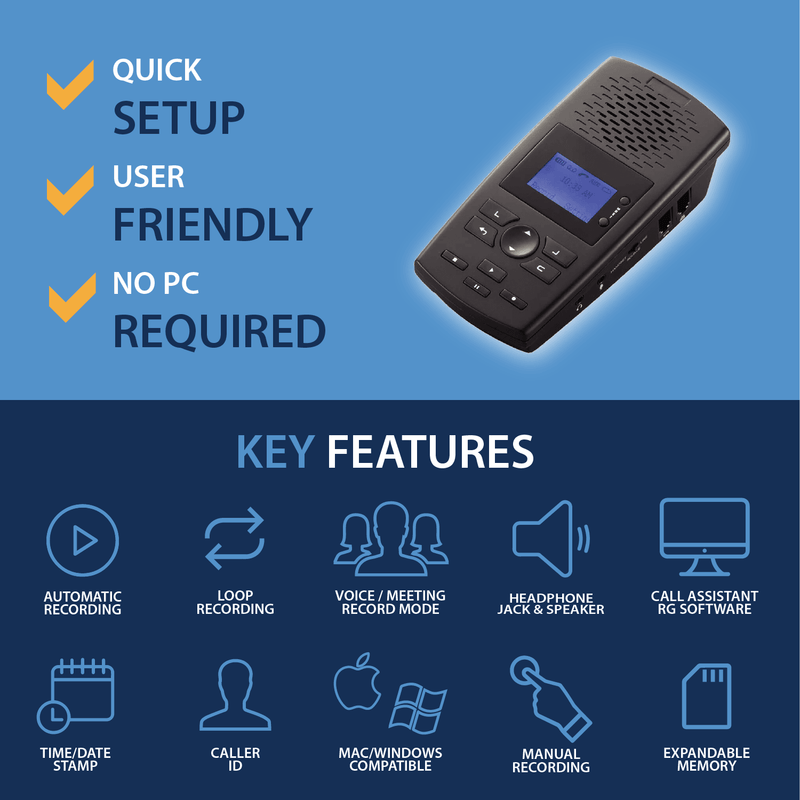 TR600 Landline Phone Call Recorder - Automatic Call Recording Device ...
