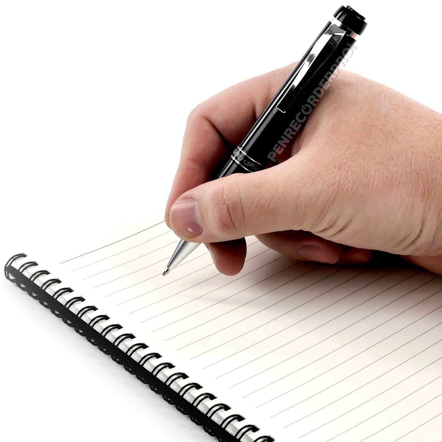 Voice recorder pen twist-top operation discreet